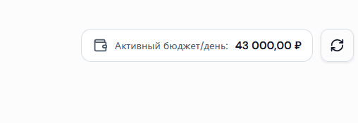 Блок «Активный бюджет/день» в шапке раздела